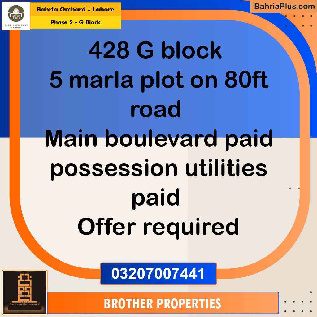 Residential Plot for Sale in Phase 2 - G Block -  Bahria Orchard, Lahore - (BP-177885)