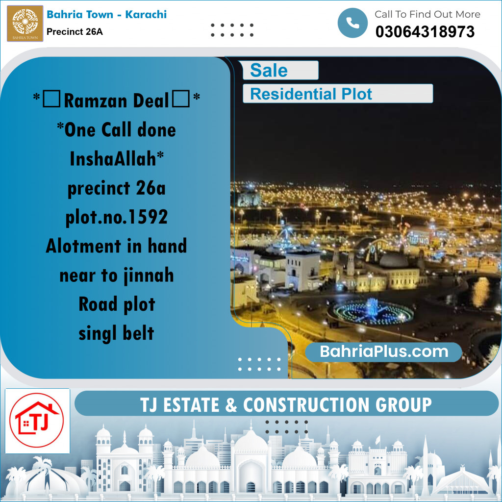 Residential Plot for Sale in Precinct 26A - Bahria Town, Karachi - (BP-177890)