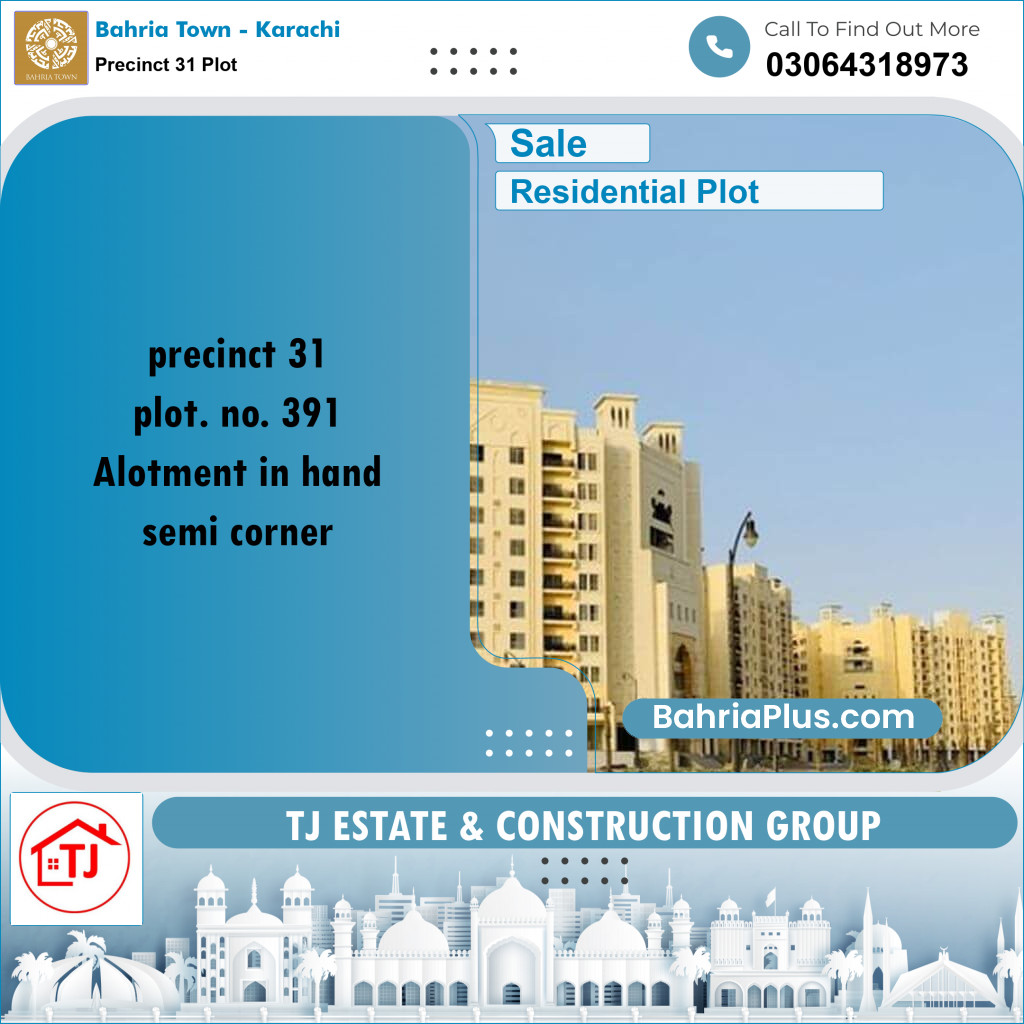 Residential Plot for Sale in Precinct 31 Plot -  Bahria Town, Karachi - (BP-177895)
