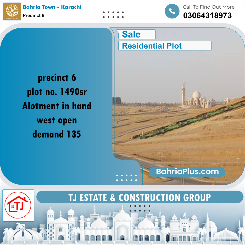 250 Sq. Yards Residential Plot for Sale in Precinct 6 -  Bahria Town, Karachi - (BP-177897)