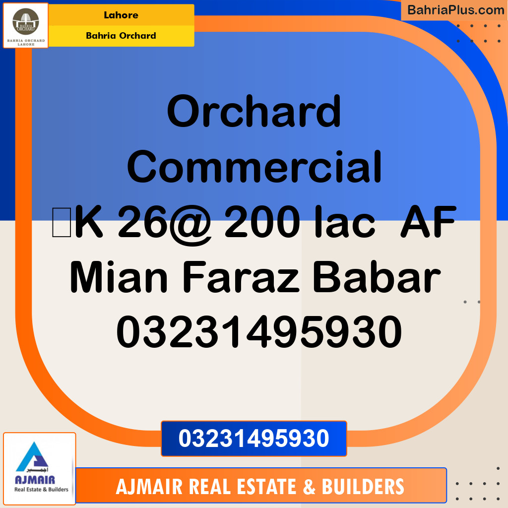 Commercial Plot for Sale in Bahria Orchard, Lahore - (BP-177942)