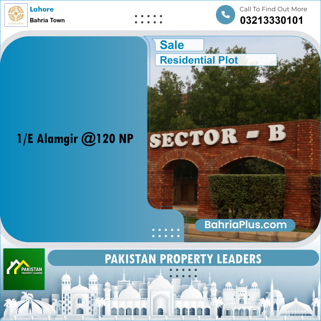 Residential Plot for Sale in Sector F - Alamgir Block - Bahria Town, Lahore - (BP-177972)