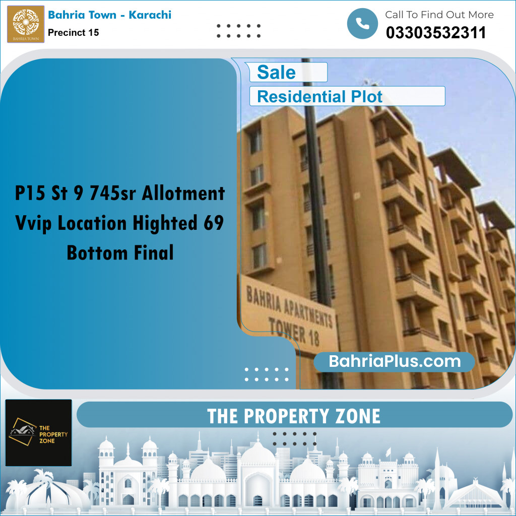 125 Sq. Yards Residential Plot for Sale in Precinct 15 -  Bahria Town, Karachi - (BP-178026)