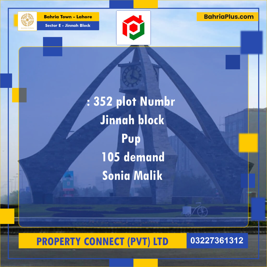 Residential Plot for Sale in Sector E - Jinnah Block -  Bahria Town, Lahore - (BP-178029)