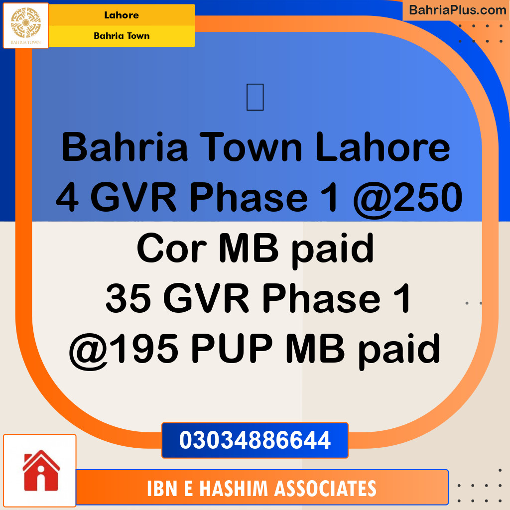 Residential Plot for Sale in Golf Phase 1 -  Bahria Town, Lahore - (BP-178044)