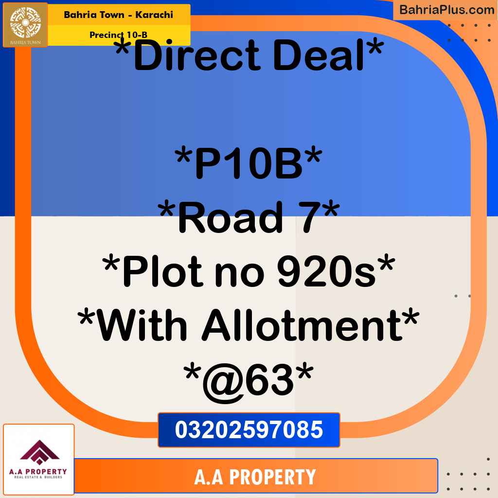 125 Sq. Yards Residential Plot for Sale in Precinct 10-B -  Bahria Town, Karachi - (BP-178059)