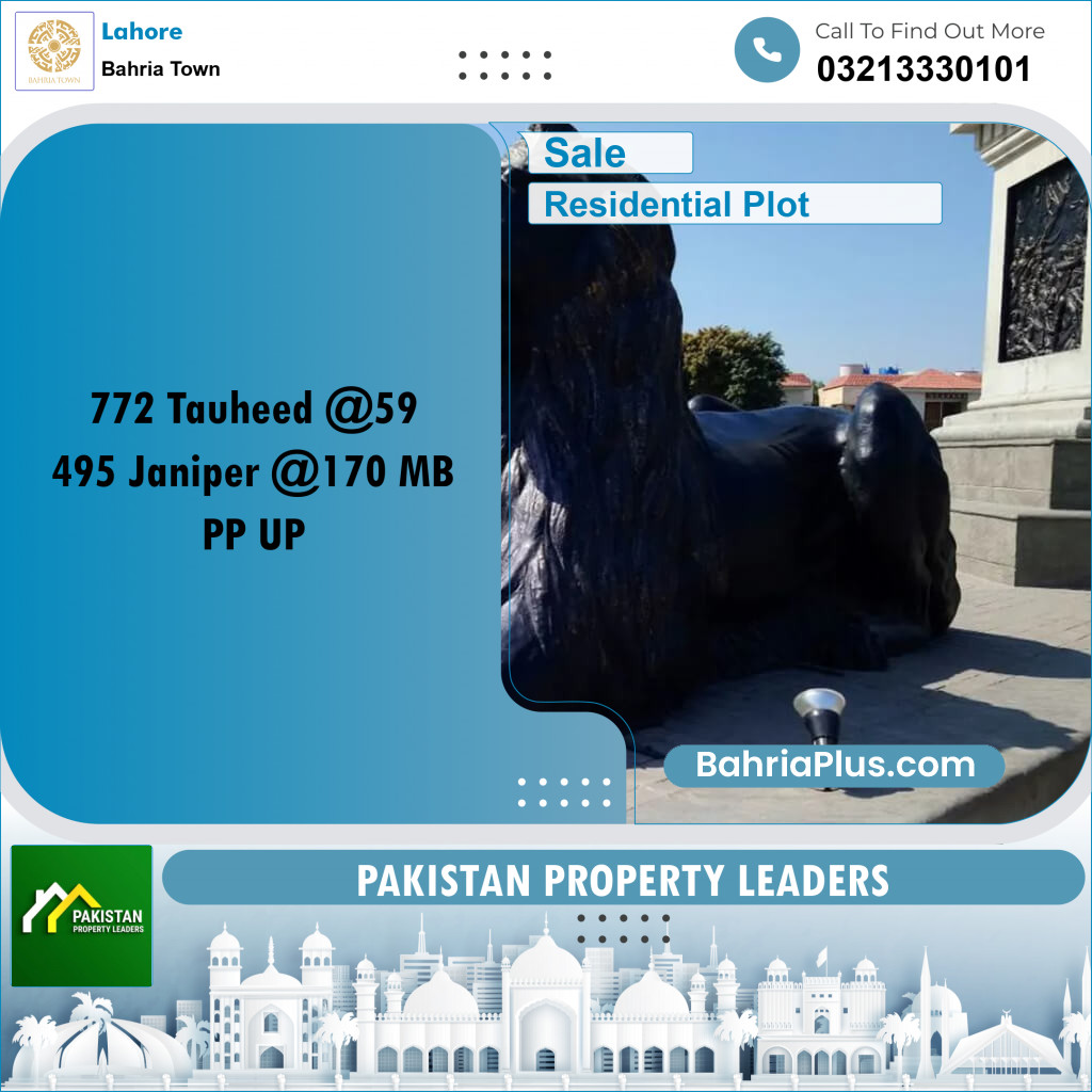 Residential Plot for Sale in Sector F - Tauheed Block -  Bahria Town, Lahore - (BP-178174)