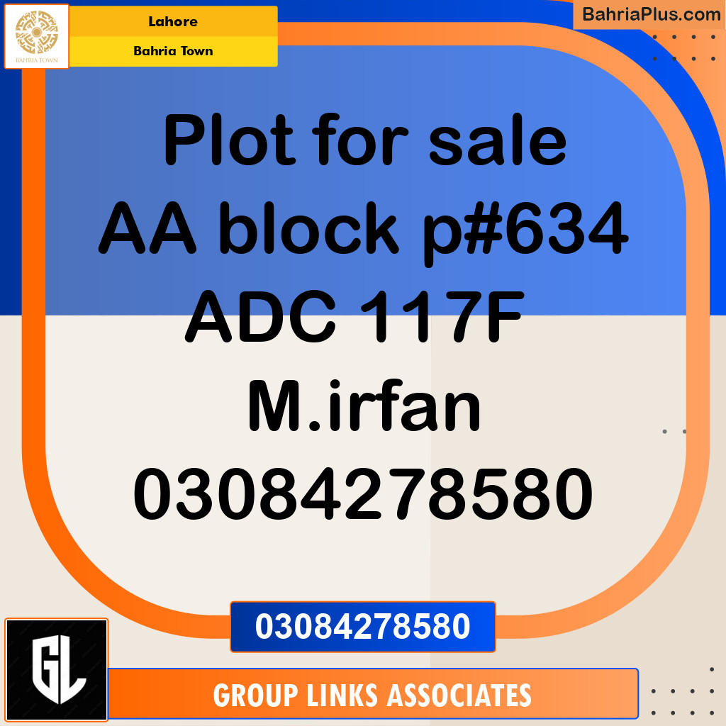 Residential Plot for Sale in Sector D - AA Block - Bahria Town, Lahore - (BP-178205)