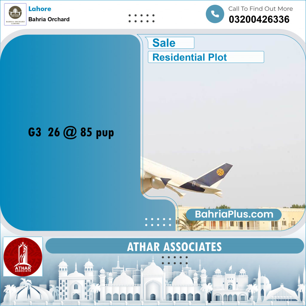 Residential Plot for Sale in Phase 4 - G3 Block -  Bahria Orchard, Lahore - (BP-178338)