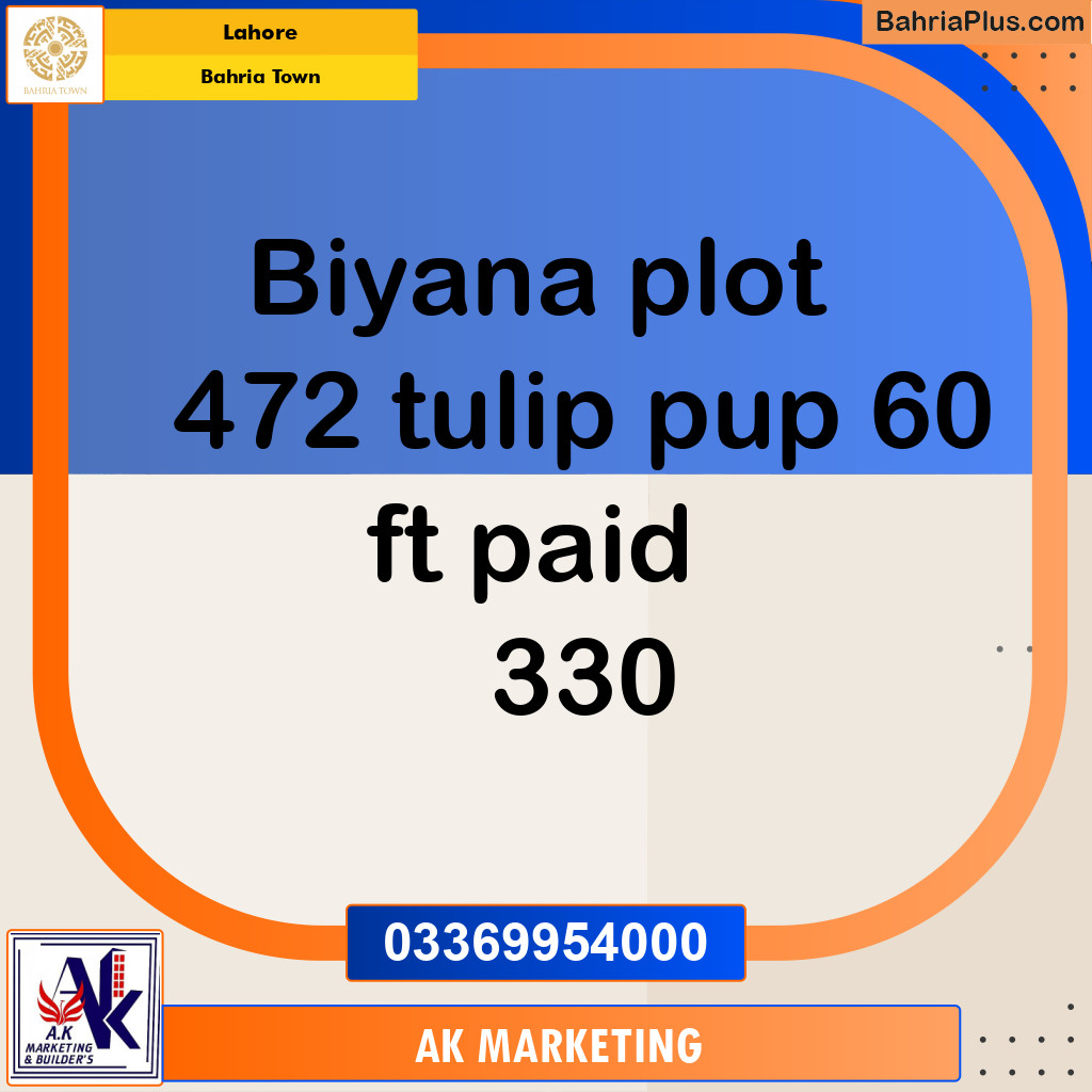 Residential Plot for Sale in Bahria Town, Lahore - (BP-178341)