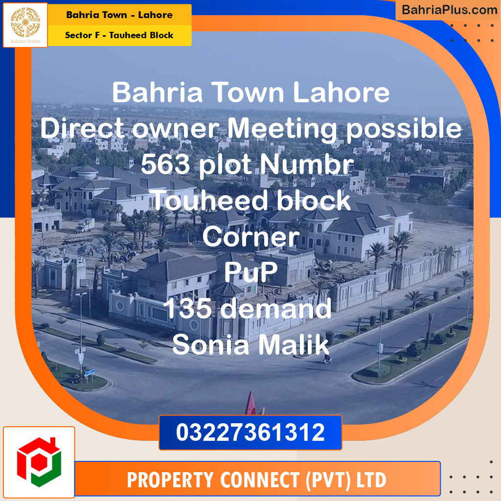 Residential Plot for Sale in Sector F - Tauheed Block -  Bahria Town, Lahore - (BP-178364)