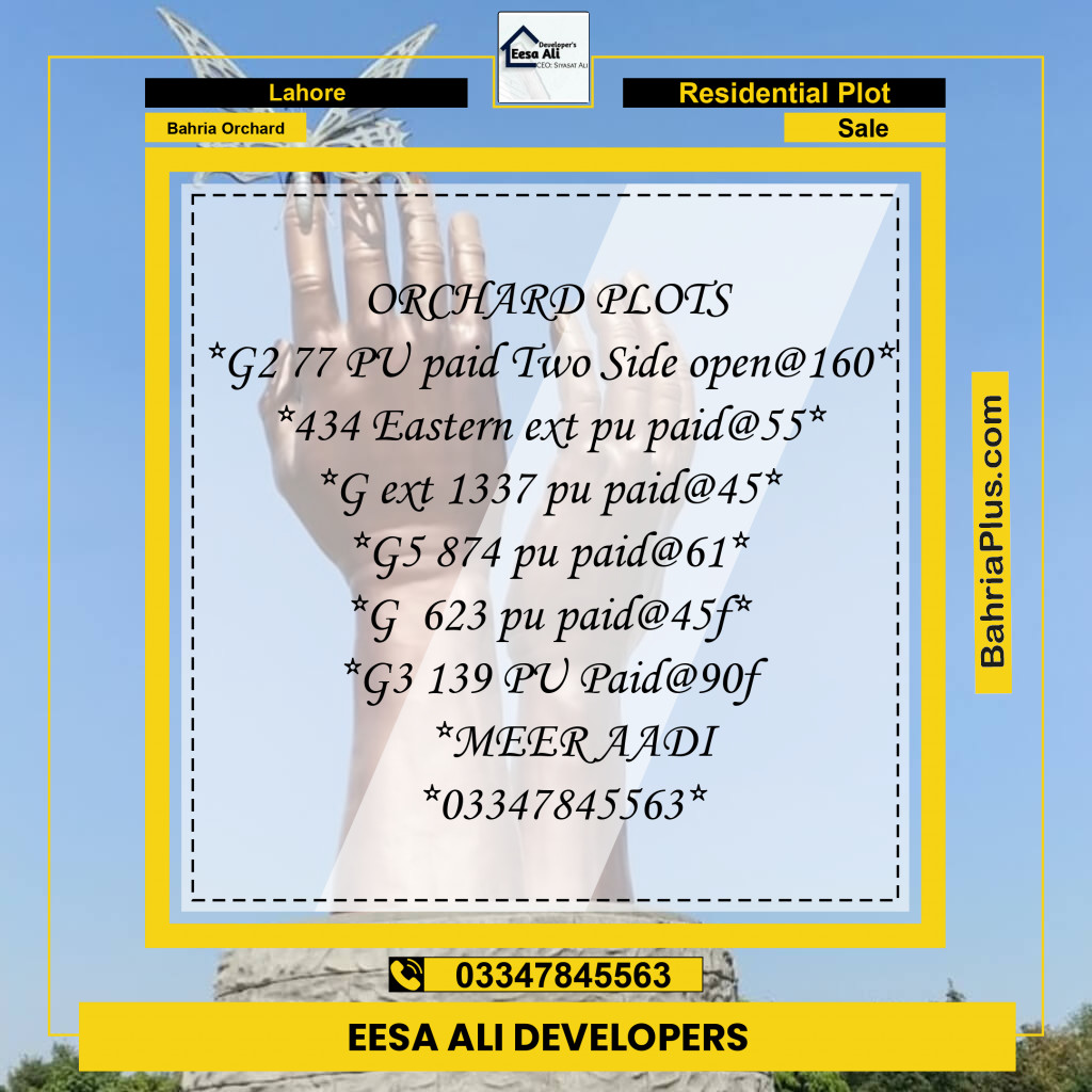 Residential Plot for Sale in Bahria Orchard, Lahore - (BP-178375)