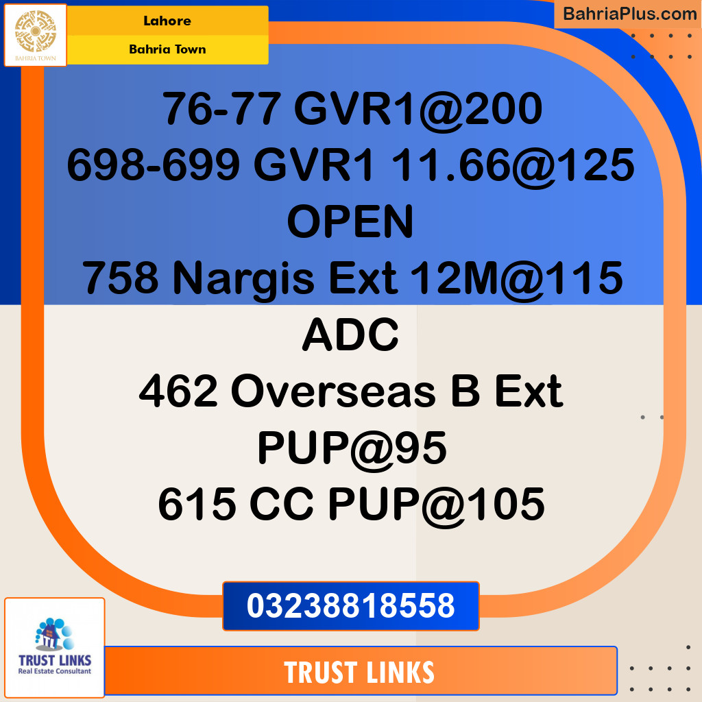 Residential Plot for Sale in Golf Phase 1 -  Bahria Town, Lahore - (BP-178418)