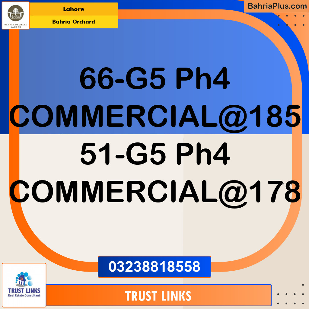 Commercial Plot for Sale in Phase 4 - G5 Commercial - Bahria Orchard, Lahore - (BP-178422)