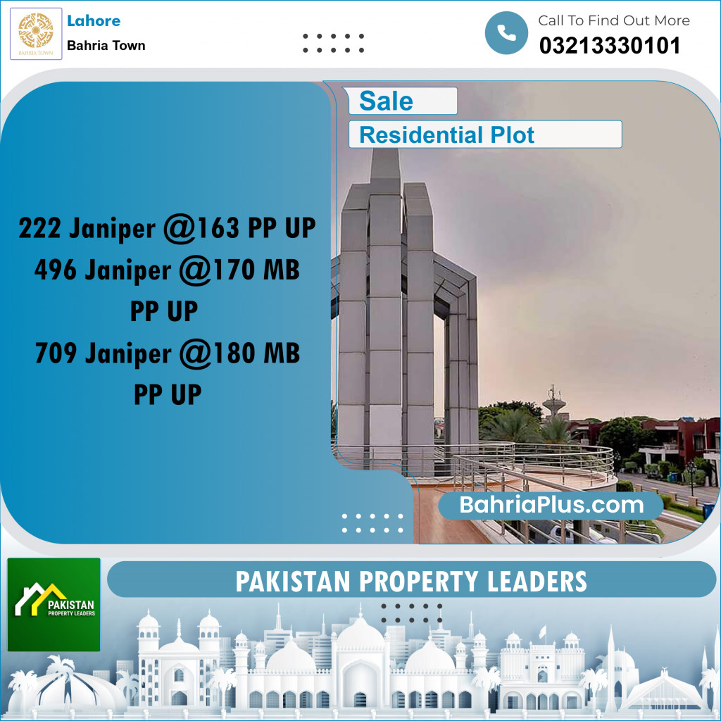 Residential Plot for Sale in Sector C - Janiper Block -  Bahria Town, Lahore - (BP-178429)