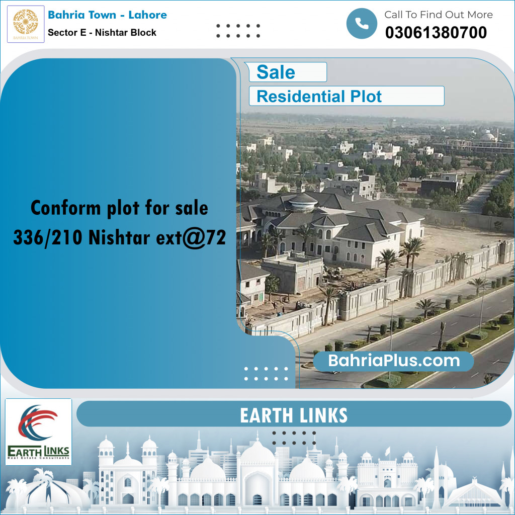 Residential Plot for Sale in Sector E - Nishtar Block -  Bahria Town, Lahore - (BP-178450)