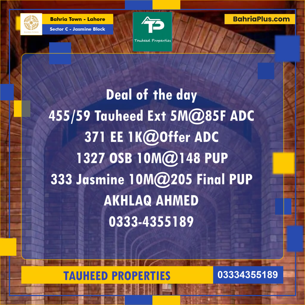 Residential Plot for Sale in Sector C - Jasmine Block -  Bahria Town, Lahore - (BP-178476)