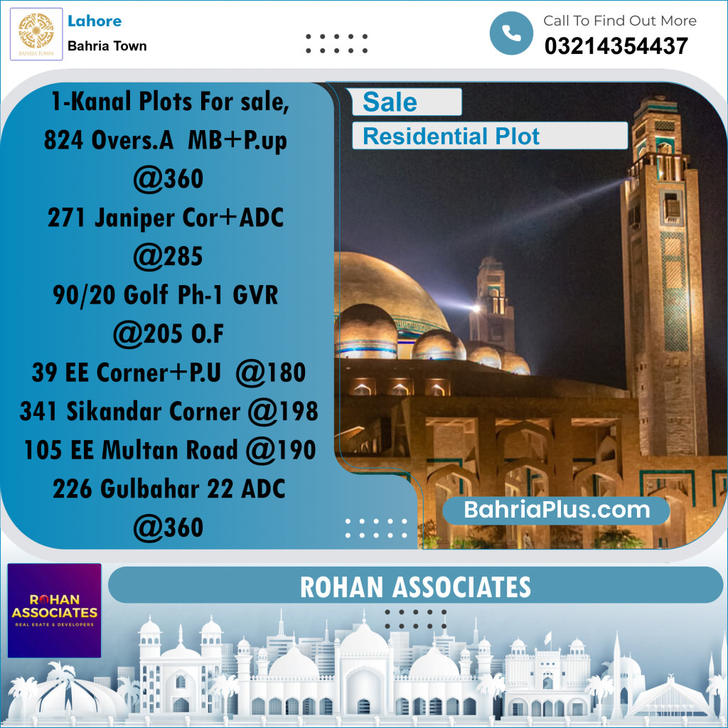 Residential Plot for Sale in Overseas A -  Bahria Town, Lahore - (BP-178493)