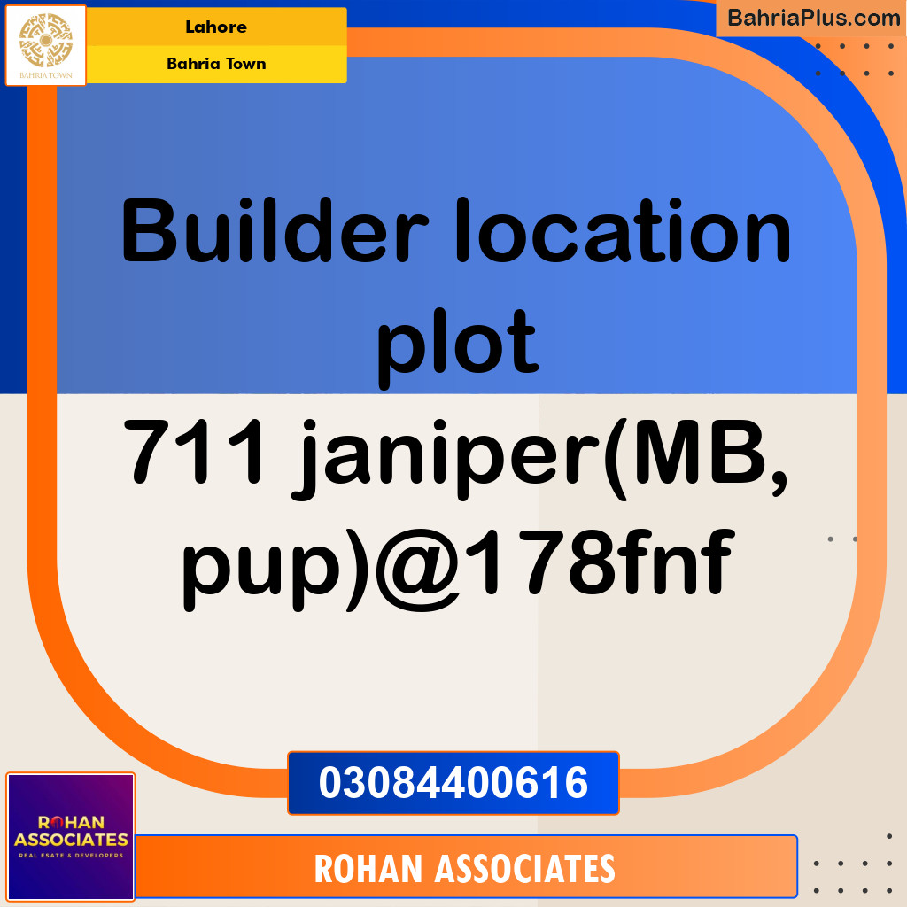 Residential Plot for Sale in Sector C - Janiper Block -  Bahria Town, Lahore - (BP-178564)