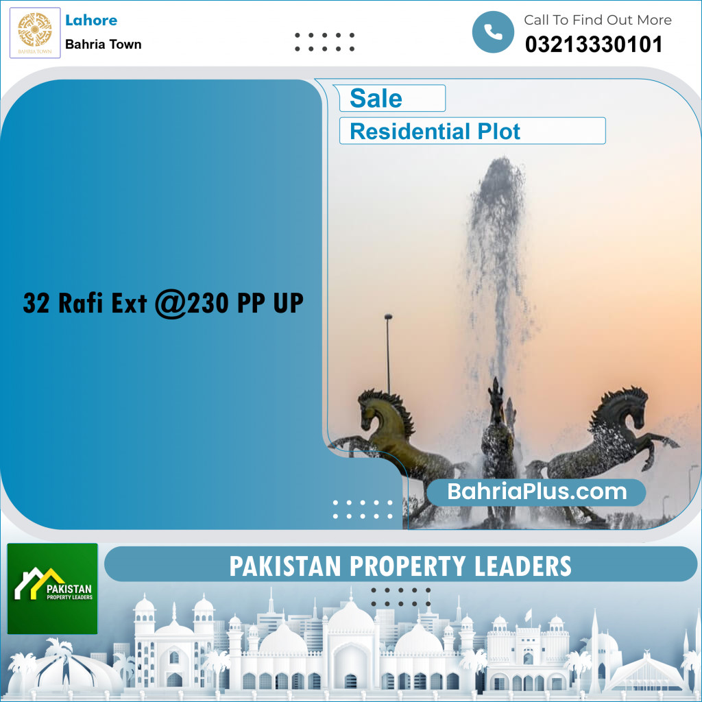 Residential Plot for Sale in Sector E - Rafi Ext. Block -  Bahria Town, Lahore - (BP-178669)