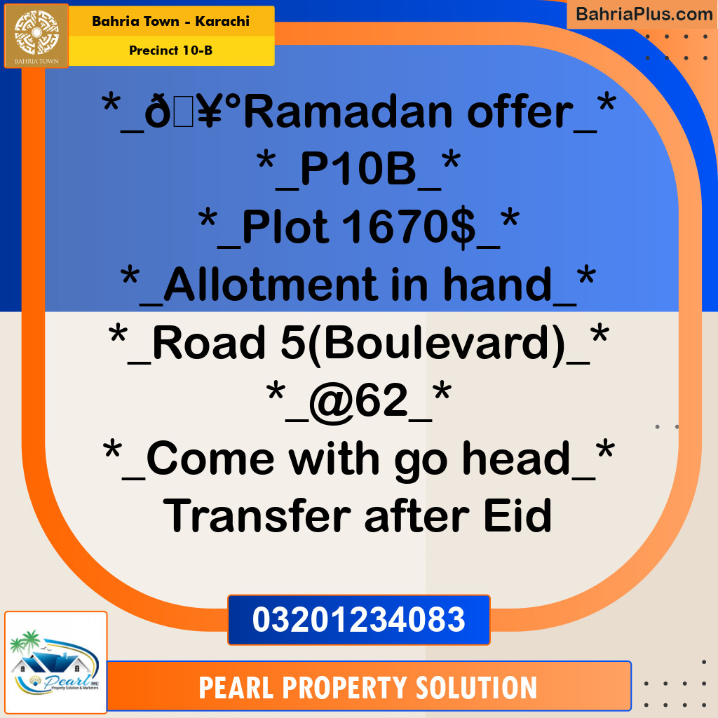 Residential Plot for Sale in Precinct 10-B - Bahria Town, Karachi - (BP-178676)