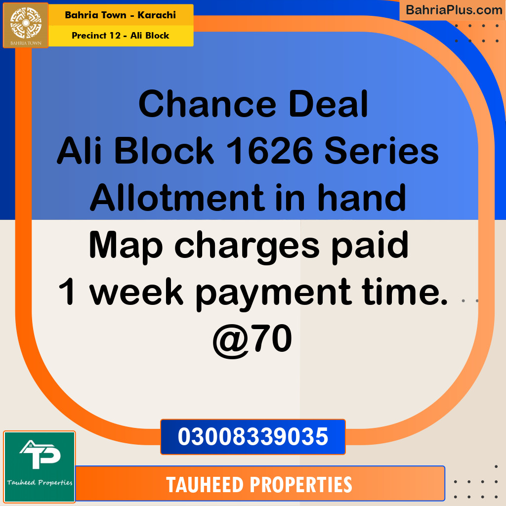 Residential Plot for Sale in Precinct 12 - Ali Block - Bahria Town, Karachi - (BP-178677)