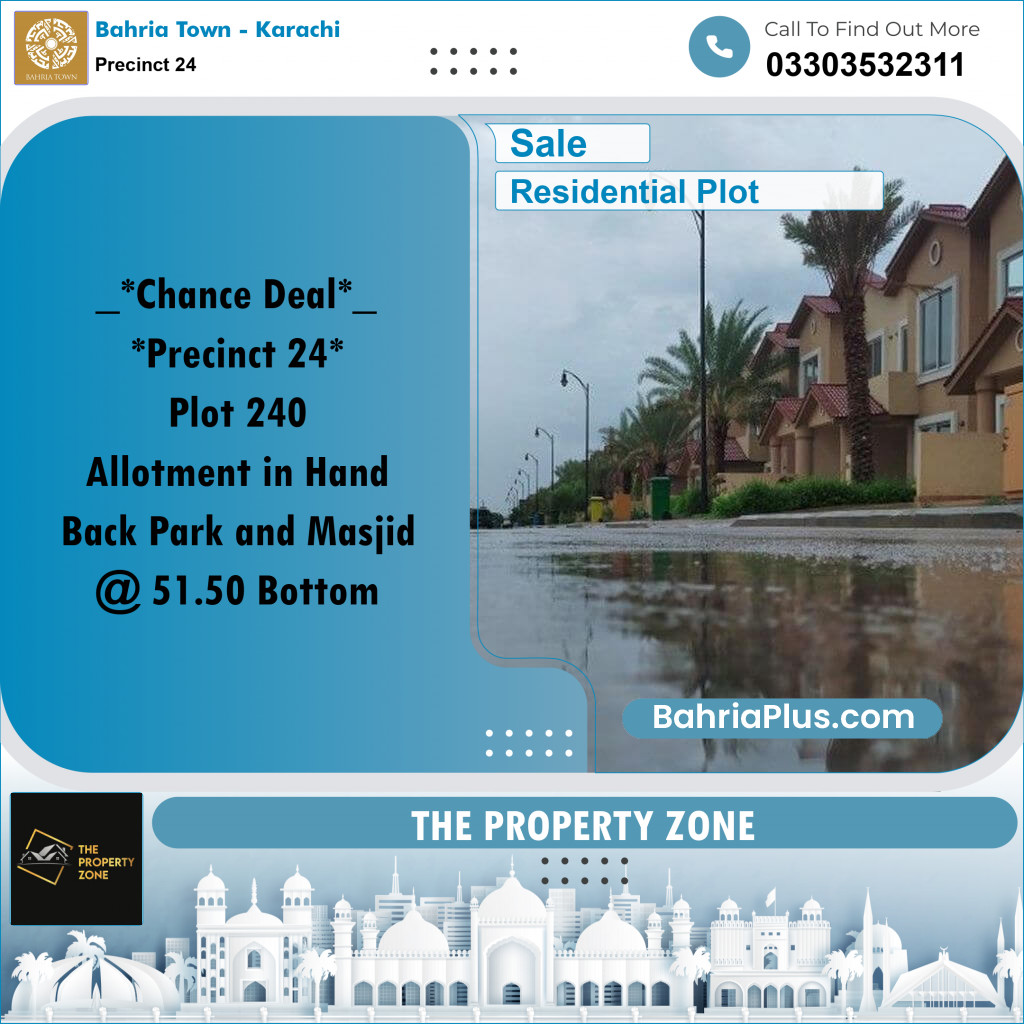 125 Sq. Yards Residential Plot for Sale in Precinct 24 -  Bahria Town, Karachi - (BP-178681)