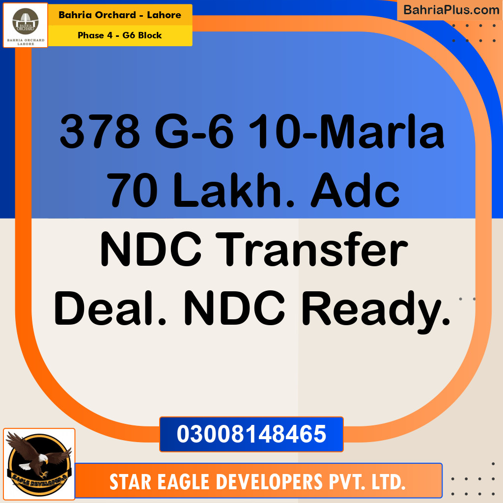 Residential Plot for Sale in Phase 4 - G6 Block -  Bahria Orchard, Lahore - (BP-178726)