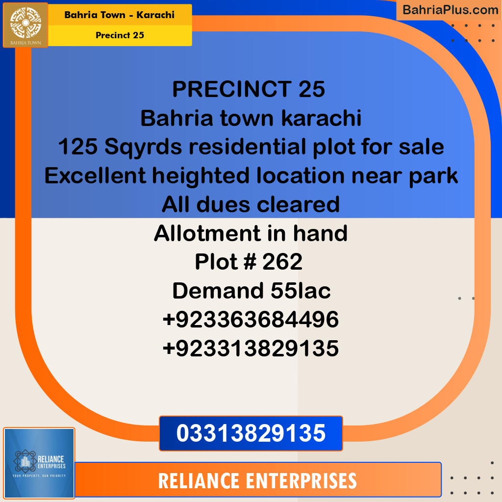 Residential Plot for Sale in Precinct 25 - Bahria Town, Karachi - (BP-178755)