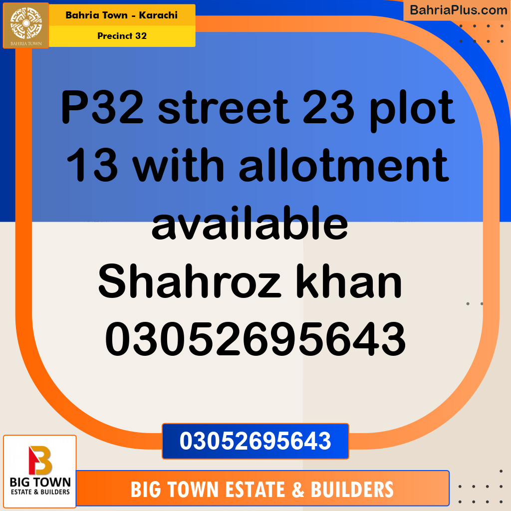 250 Sq. Yards Residential Plot for Sale in Precinct 32 -  Bahria Town, Karachi - (BP-178772)