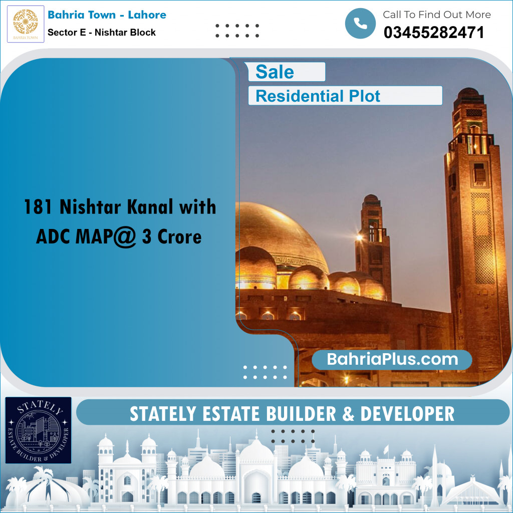 Residential Plot for Sale in Sector E - Nishtar Block -  Bahria Town, Lahore - (BP-178778)