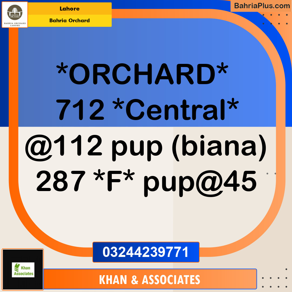 Residential Plot for Sale in Phase 1 - Central District -  Bahria Orchard, Lahore - (BP-178828)