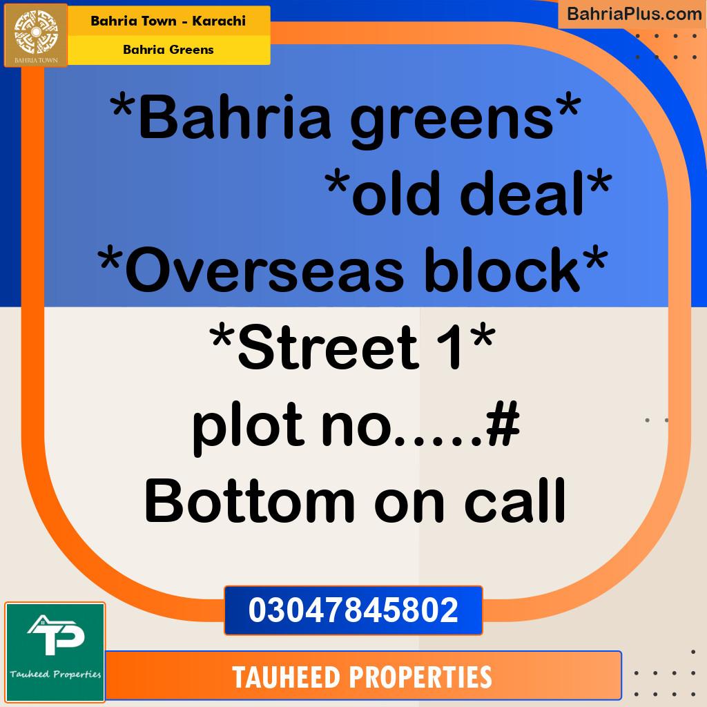 75 Sq. Yards Residential Plot for Sale in Bahria Greens -  Bahria Town, Karachi - (BP-178867)