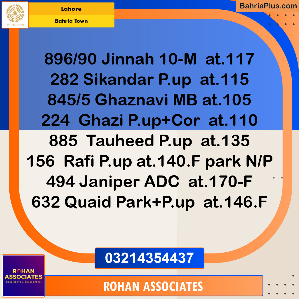 Residential Plot for Sale in Sector E - Jinnah Block - Bahria Town, Lahore - (BP-178943)