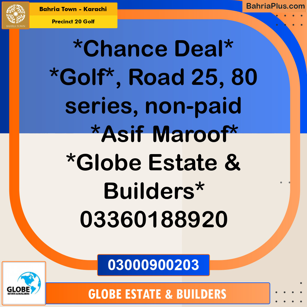 Residential Plot for Sale in Precinct 20 Golf -  Bahria Town, Karachi - (BP-178970)