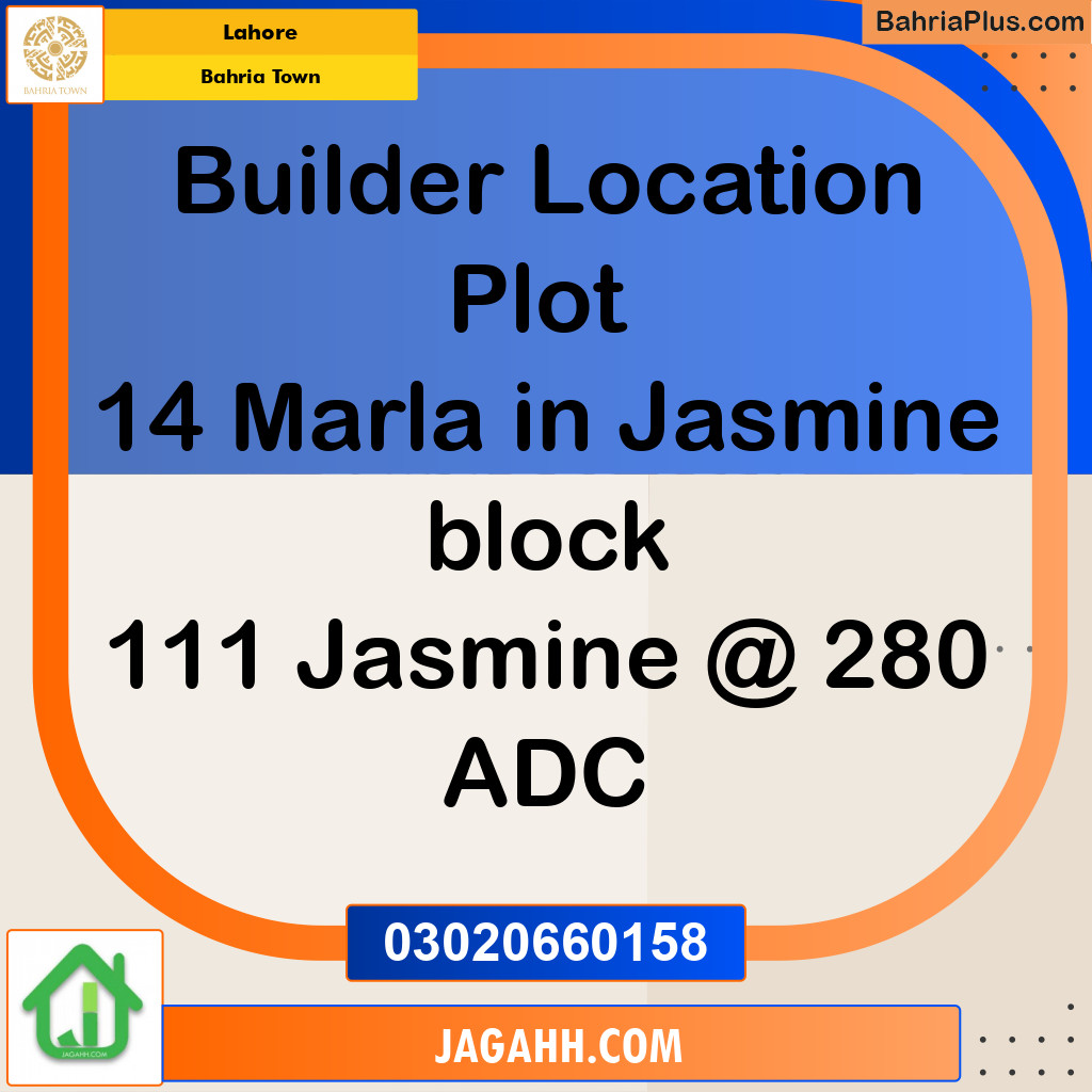Residential Plot for Sale in Sector C - Jasmine Block -  Bahria Town, Lahore - (BP-178992)