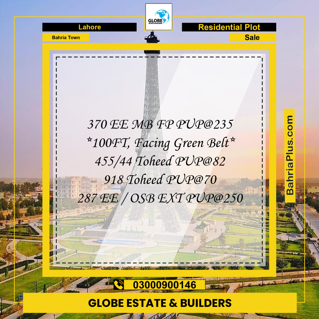 Residential Plot for Sale in Sector D - EE Block -  Bahria Town, Lahore - (BP-178996)