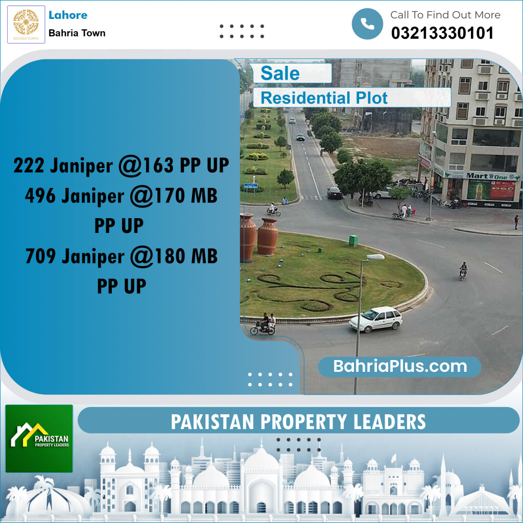 Residential Plot for Sale in Sector C - Janiper Block -  Bahria Town, Lahore - (BP-179019)
