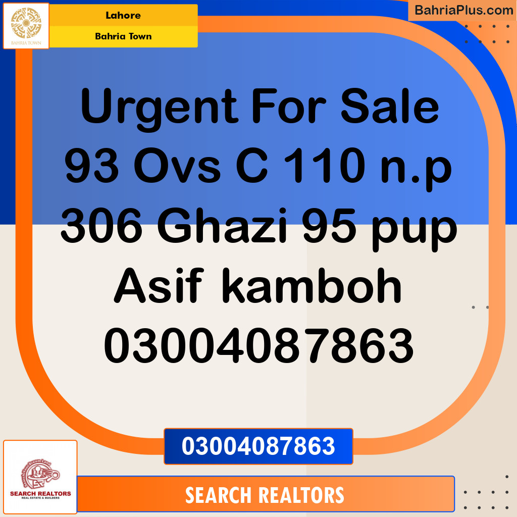 Residential Plot for Sale in Overseas C -  Bahria Town, Lahore - (BP-179043)