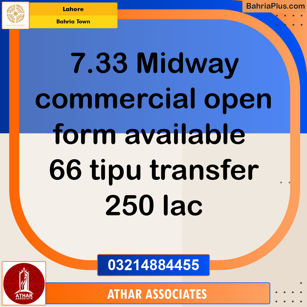 Commercial Plot for Sale in Midway Commercial -  Bahria Town, Lahore - (BP-179089)