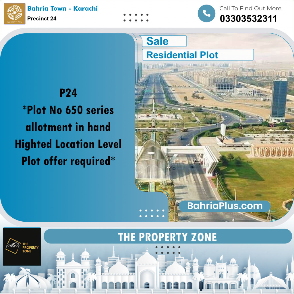 125 Sq. Yards Residential Plot for Sale in Precinct 24 -  Bahria Town, Karachi - (BP-179271)