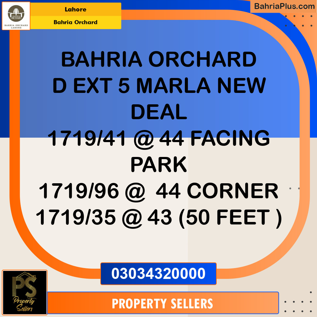 Residential Plot for Sale in Bahria Orchard, Lahore - (BP-179287)