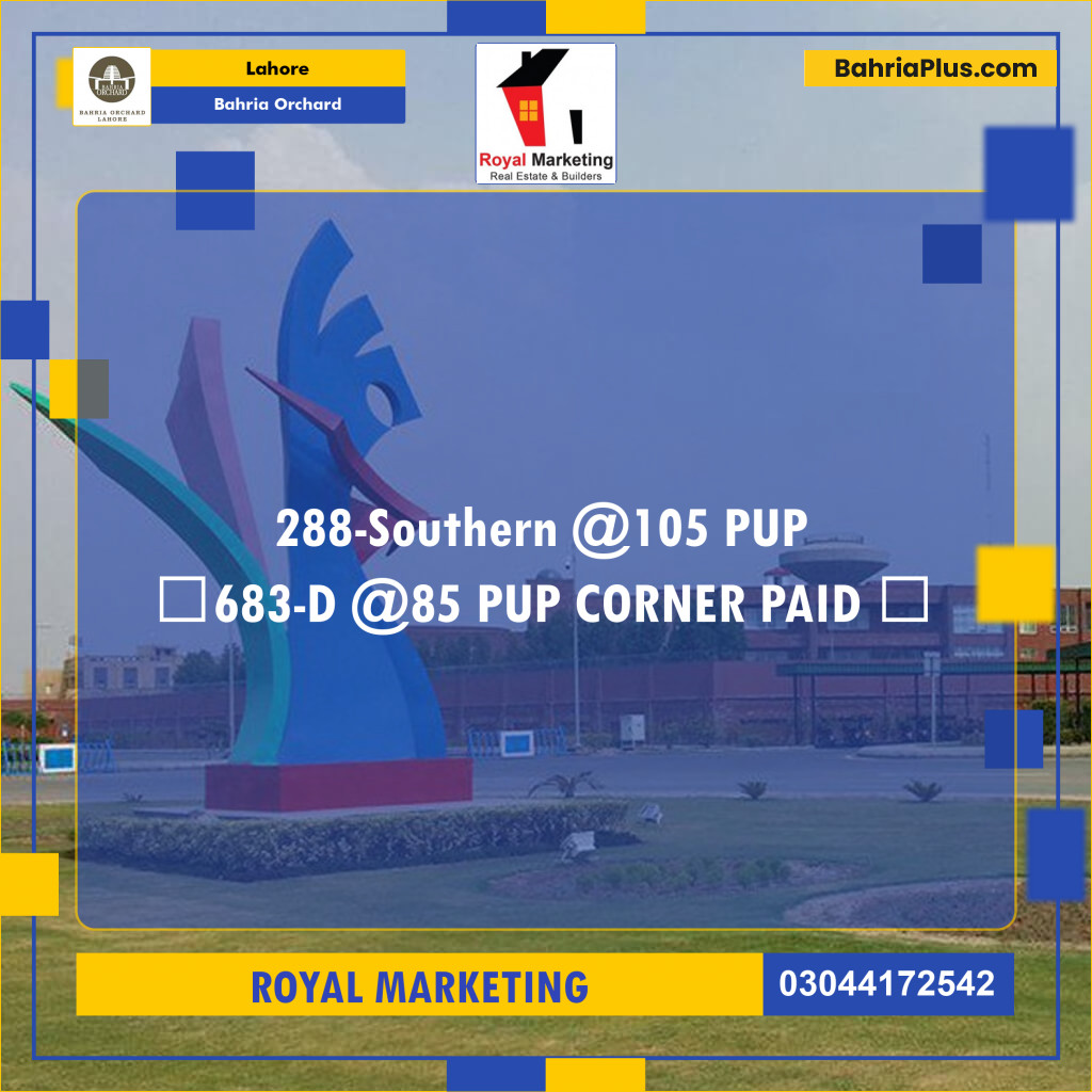 Residential Plot for Sale in Phase 1 - Southern District -  Bahria Orchard, Lahore - (BP-179340)