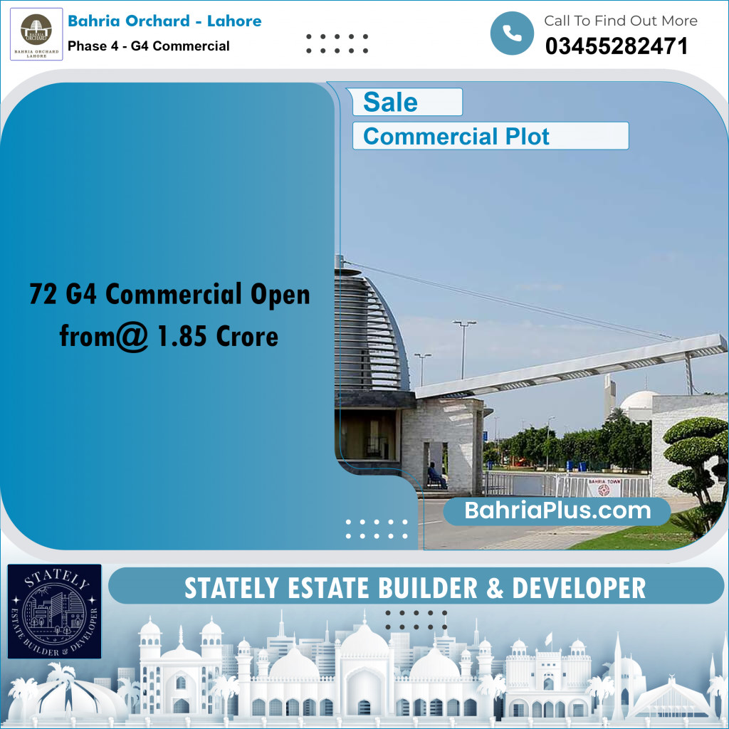 Commercial Plot for Sale in Phase 4 - G4 Commercial -  Bahria Orchard, Lahore - (BP-179355)
