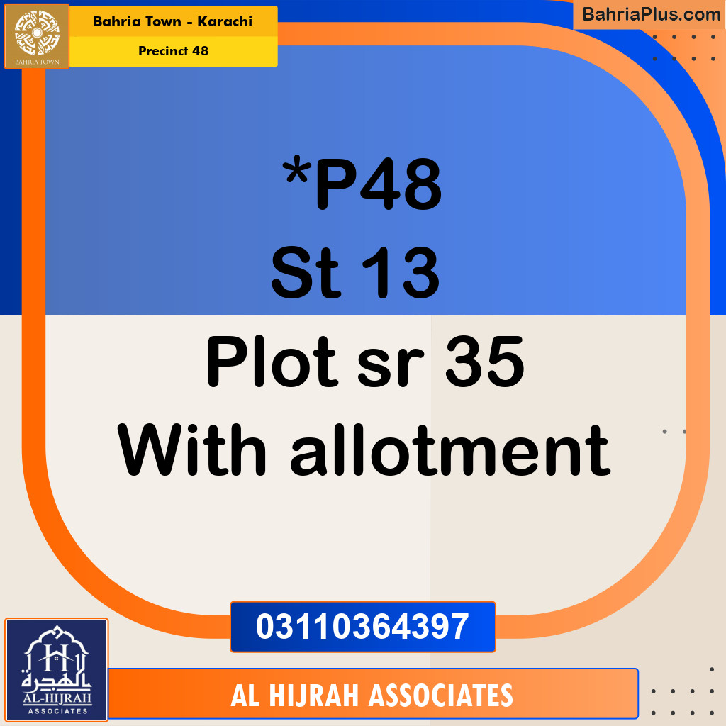 Residential Plot for Sale in Precinct 48 - Bahria Town, Karachi - (BP-179369)
