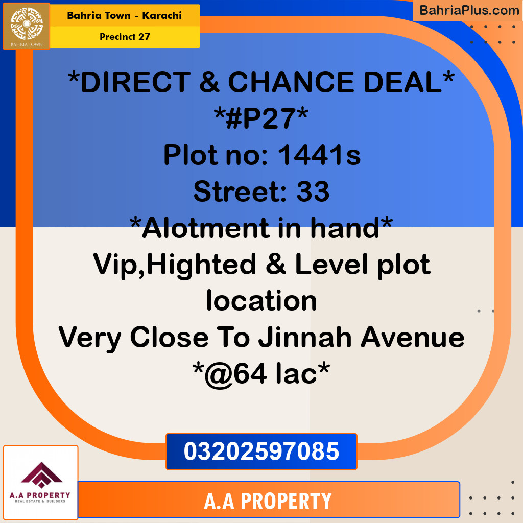 Residential Plot for Sale in Precinct 27 -  Bahria Town, Karachi - (BP-179385)