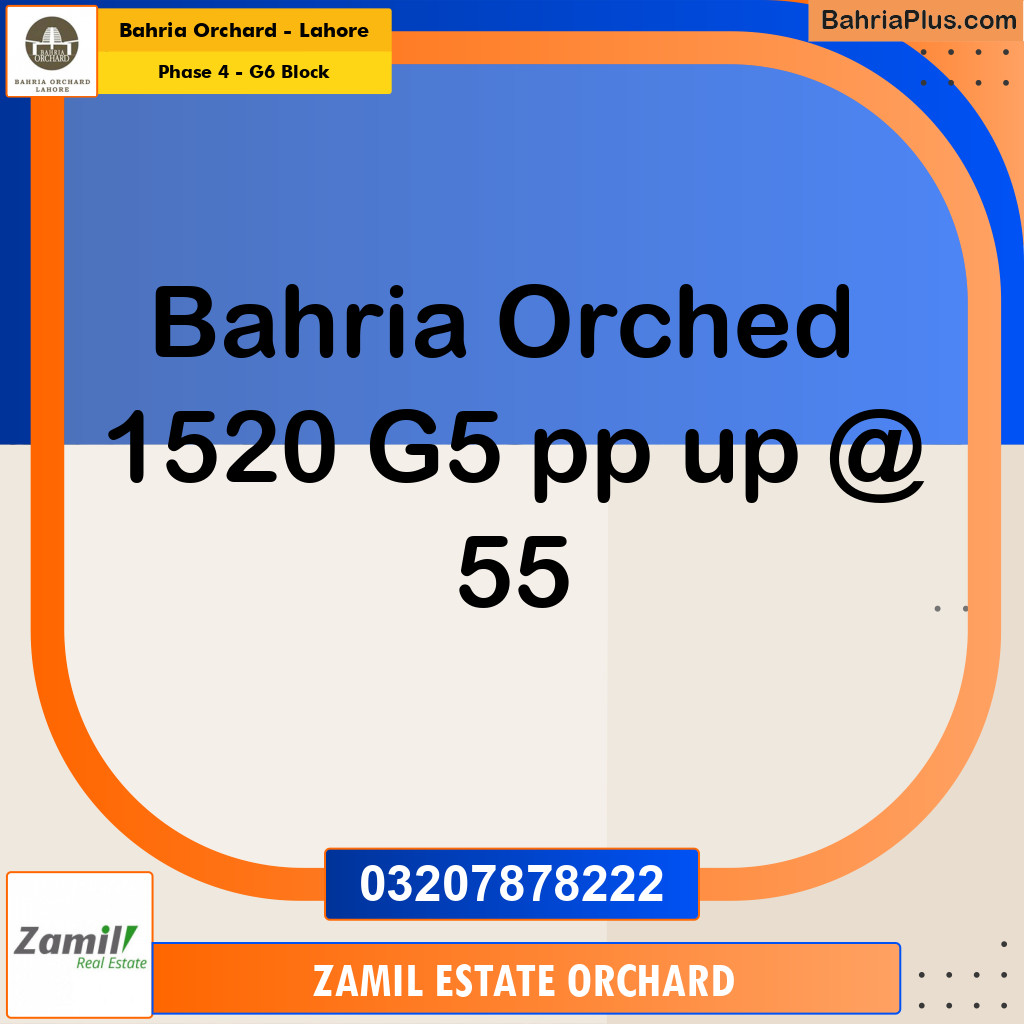 Residential Plot for Sale in Phase 4 - G6 Block -  Bahria Orchard, Lahore - (BP-179395)