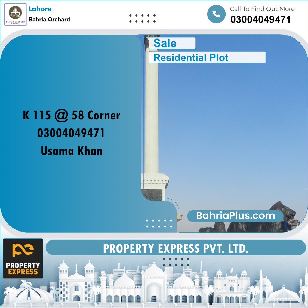 Residential Plot for Sale in Bahria Orchard, Lahore - (BP-179396)