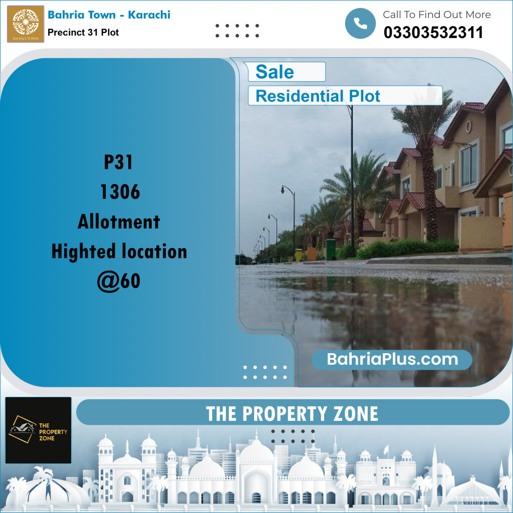 Residential Plot for Sale in Precinct 31 Plot -  Bahria Town, Karachi - (BP-179436)