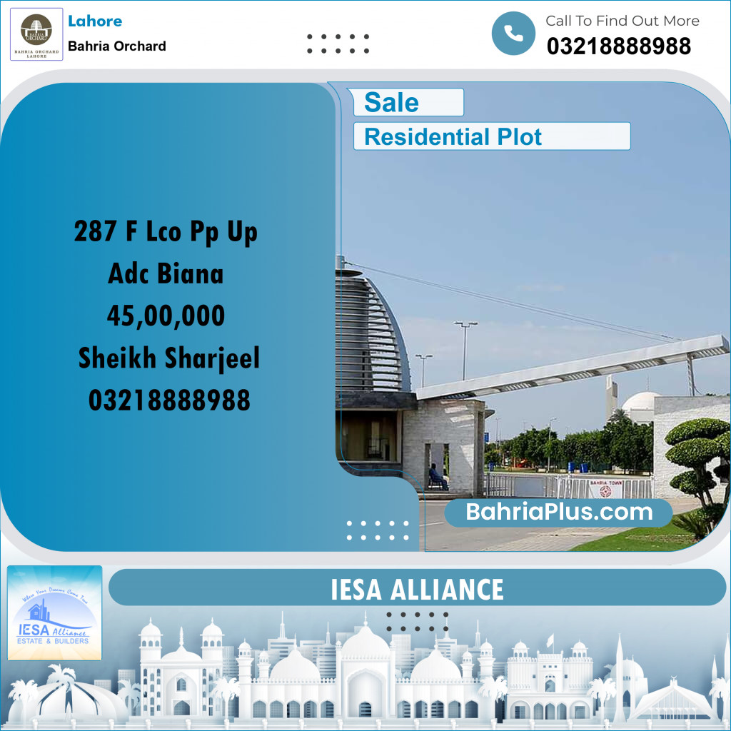 Residential Plot for Sale in Phase 2 - F Block -  Bahria Orchard, Lahore - (BP-179478)